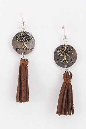 Forever Hook Earring With Tree And Tassel 6BAH10